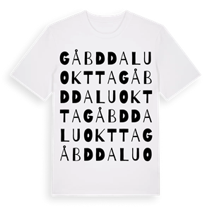 Gåbddaluoktta ordlek t-shirt – ekologisk bomull t-shirt från Pinshirt