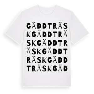 Gäddträsk ordlek t-shirt – ekologisk bomull t-shirt från Pinshirt