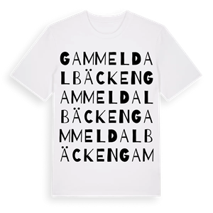 Gammeldalbäcken ordlek t-shirt – ekologisk bomull t-shirt från Pinshirt