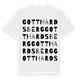 White t-shirt med Gotthardsberg ordlek t-shirt