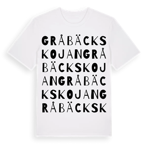 Gråbäckskojan ordlek t-shirt – ekologisk bomull t-shirt från Pinshirt