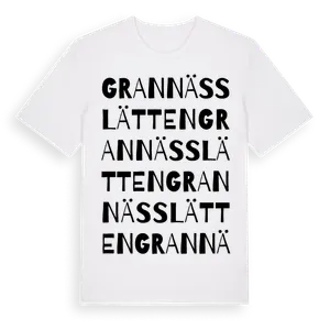 Grannässlätten ordlek t-shirt – ekologisk bomull t-shirt från Pinshirt