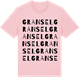 Pink Cotton t-shirt med Gransel ordlek t-shirt