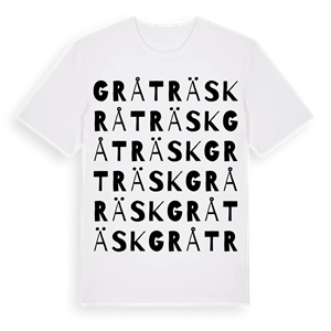 Gråträsk ordlek t-shirt – ekologisk bomull t-shirt från Pinshirt