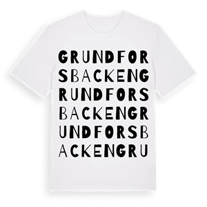 Grundforsbacken ordlek t-shirt – ekologisk bomull t-shirt från Pinshirt