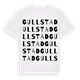 White t-shirt med Gullstad ordlek t-shirt