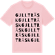 Pink Cotton t-shirt med Gullträsk ordlek t-shirt