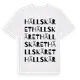 White t-shirt med Hällskäret ordlek t-shirt