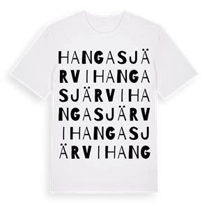 Hangasjärvi ordlek t-shirt – ekologisk bomull t-shirt från Pinshirt