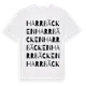 White t-shirt med Harrbäcken ordlek t-shirt