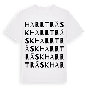 Harrträsk ordlek t-shirt – ekologisk bomull t-shirt från Pinshirt