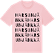 Pink Cotton t-shirt med Harsunjänkkä ordlek t-shirt