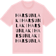 Pink Cotton t-shirt med Harsunlaki ordlek t-shirt