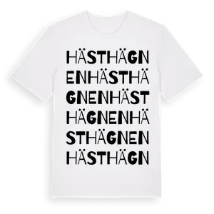Hästhägnen ordlek t-shirt – ekologisk bomull t-shirt från Pinshirt