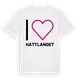 White t-shirt med Jag älskar Hattlandet t-shirt stort tryck