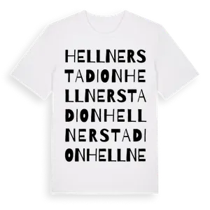 Hellnerstadion ordlek t-shirt – ekologisk bomull t-shirt från Pinshirt
