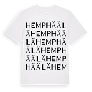 Hemphäälä ordlek t-shirt – ekologisk bomull t-shirt från Pinshirt