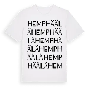 Hemphäälä ordlek t-shirt – ekologisk bomull t-shirt från Pinshirt