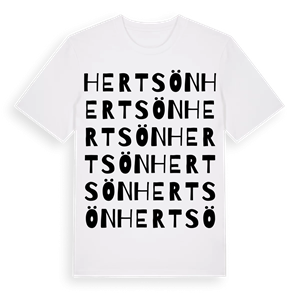 Hertsön ordlek t-shirt – ekologisk bomull t-shirt från Pinshirt