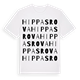 White t-shirt med Hippasrova ordlek t-shirt