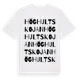 White t-shirt med Höghultskojan ordlek t-shirt