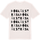 Vintage White t-shirt med Högkälsträsk ordlek t-shirt