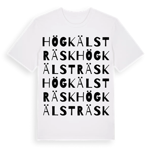 Högkälsträsk ordlek t-shirt – ekologisk bomull t-shirt från Pinshirt
