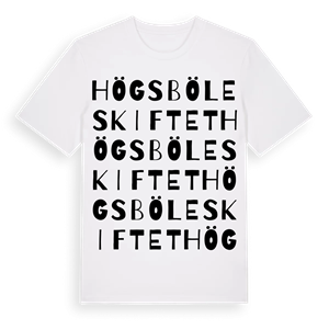 Högsböleskiftet ordlek t-shirt – ekologisk bomull t-shirt från Pinshirt