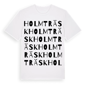 Holmträsk ordlek t-shirt – ekologisk bomull t-shirt från Pinshirt