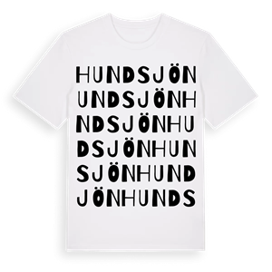 Hundsjön ordlek t-shirt – ekologisk bomull t-shirt från Pinshirt