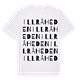 White t-shirt med Illråheden ordlek t-shirt
