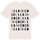 Vintage White t-shirt med Illråheden ordlek t-shirt
