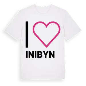 Jag älskar Inibyn t-shirt stort tryck – ekologisk bomull t-shirt från Pinshirt