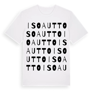 Isoautto ordlek t-shirt – ekologisk bomull t-shirt från Pinshirt
