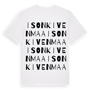 Isonkivenmaa ordlek t-shirt – ekologisk bomull t-shirt från Pinshirt