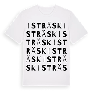 Isträsk ordlek t-shirt – ekologisk bomull t-shirt från Pinshirt