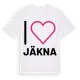 White t-shirt med Jag älskar Jäkna t-shirt stort tryck