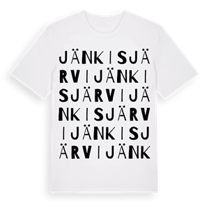 Jänkisjärvi ordlek t-shirt – ekologisk bomull t-shirt från Pinshirt