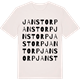 Vintage White t-shirt med Janstorp ordlek t-shirt