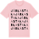 Pink Cotton t-shirt med Jårkastaka ordlek t-shirt