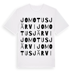 Jomotusjärvi ordlek t-shirt – ekologisk bomull t-shirt från Pinshirt