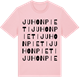 Pink Cotton t-shirt med Juhonpieti ordlek t-shirt