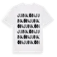 White t-shirt med Junkön ordlek t-shirt