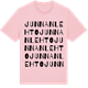 Pink Cotton t-shirt med Junnanlehto ordlek t-shirt