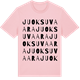 Pink Cotton t-shirt med Juoksuvaara ordlek t-shirt