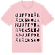 Pink Cotton t-shirt med Juppyräbäckskojan ordlek t-shirt