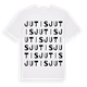 White t-shirt med Jutis ordlek t-shirt