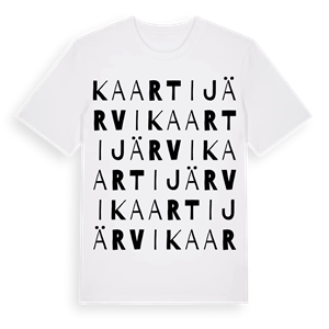 Kaartijärvi ordlek t-shirt – ekologisk bomull t-shirt från Pinshirt