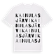 White t-shirt med Kainulasjärvi ordlek t-shirt