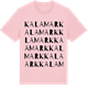 Pink Cotton t-shirt med Kalamark ordlek t-shirt